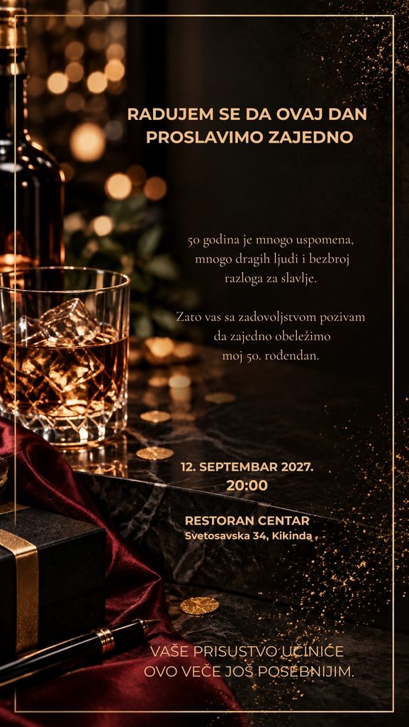 digitalna pozivnica za 50. rođendan dva